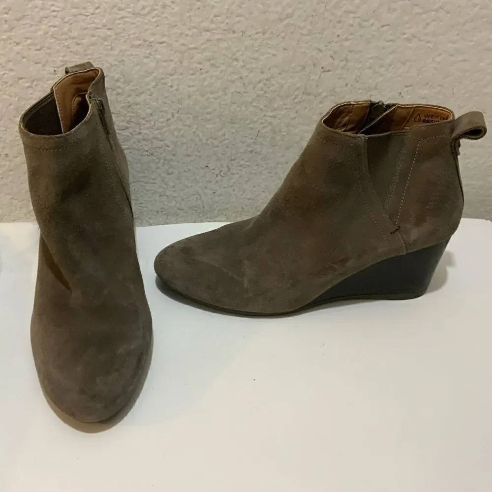 Vionic Gray Paloma Wedge Ankle Boot Women Size 9